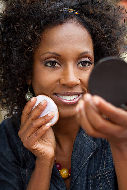 Image result for black woman applying foundation