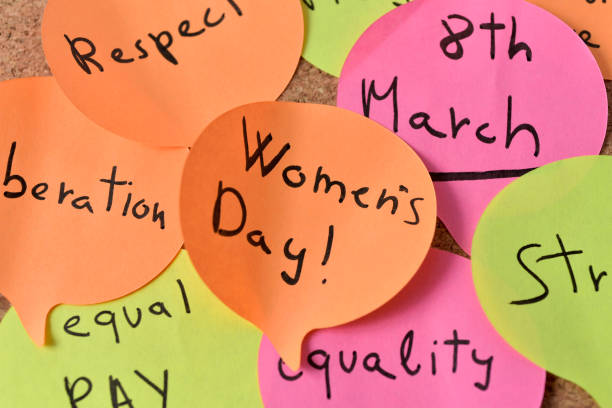 womens dag en gender gelijkheid concepten - womens day stockfoto's en -beelden