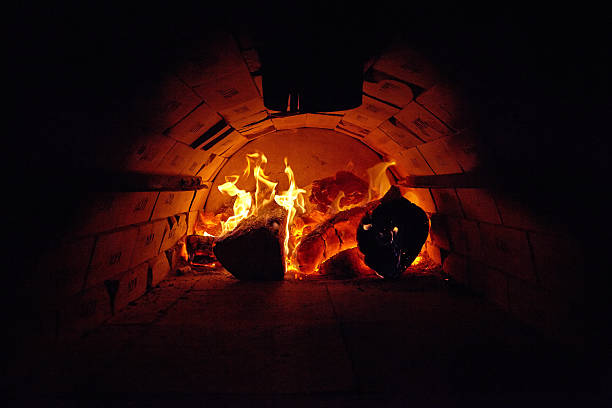 Wood fired oven stock photo