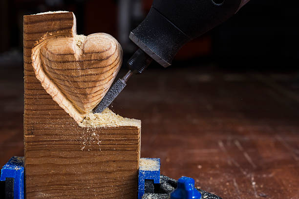 Wood  heart stock photo