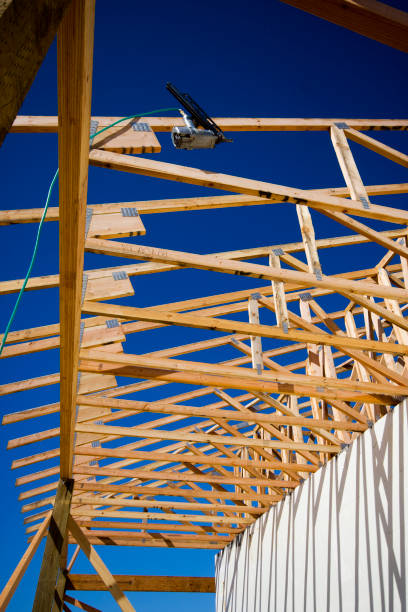 Wood Trusses - Eaves stock photo