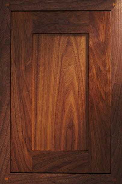 Wooden cabinet door stock photo