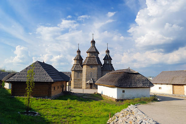 Wooden church Ancient Cossack church. Zaporozhye. Ukraine zaporizhzhia stock pictures, royalty-free photos & images