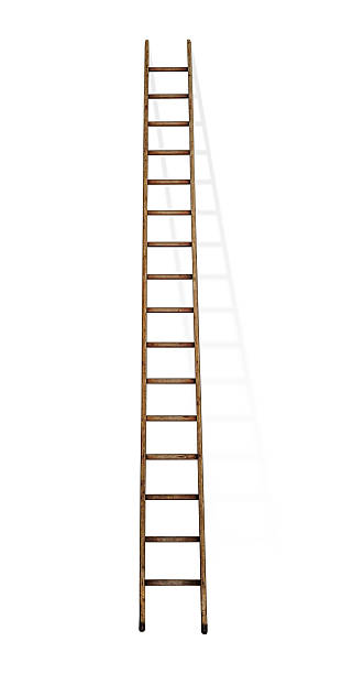 wooden ladder stock photo