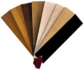 Wooden Color Swatch Fan Isolated with Clipping Paths