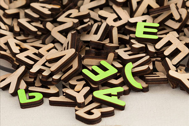 Wooden Word Peace stock photo