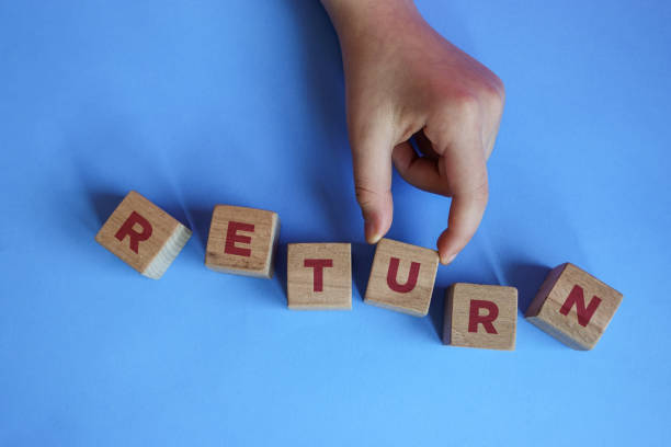 RETURN word made with building blocks. stock photo