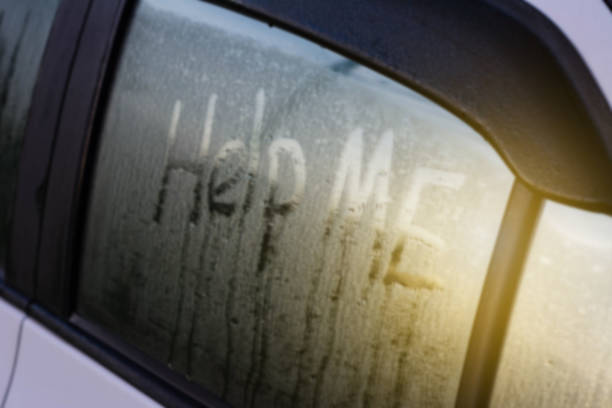 word of help me write on car's mirror, full of raindrop  victim stock pictures, royalty-free photos & images