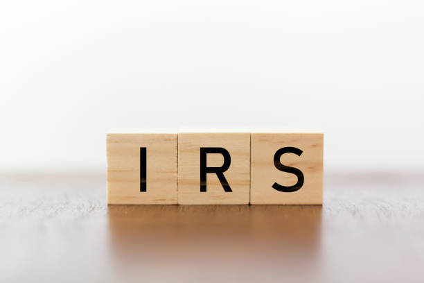 IRS word on wooden cubes stock photo