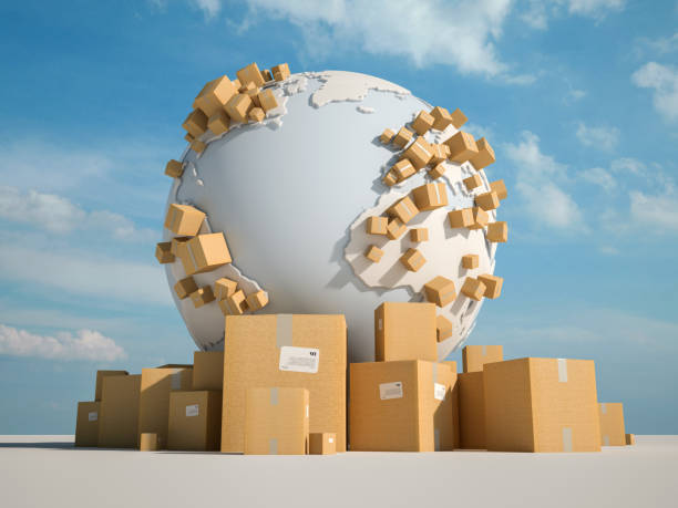 World deliveries stock photo