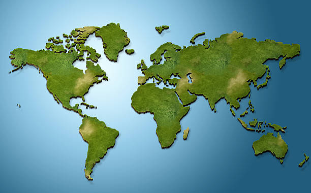 3D world map stock photo