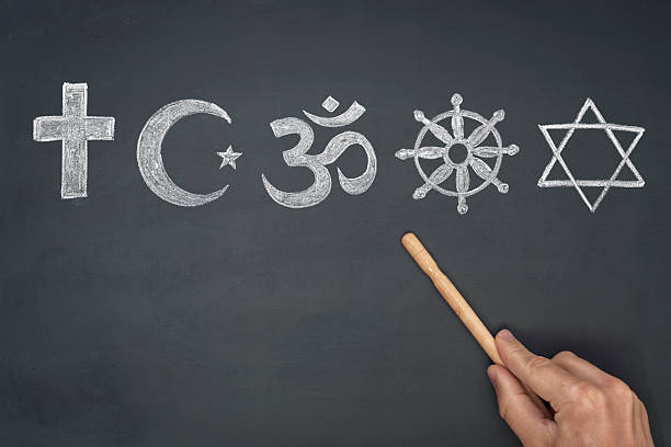 world religions - major religions group stock photo