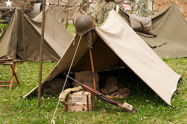 World War II Encampment stock photo