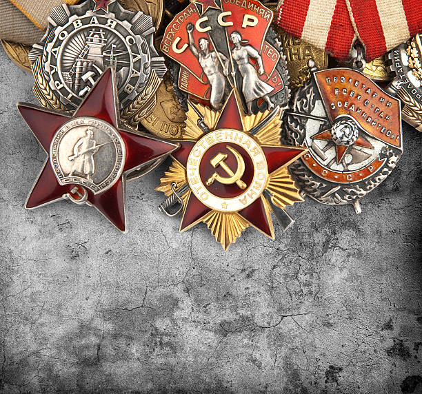 world war ii 텍사스식 군용동물에는 메달 2개 - russian army 뉴스 사진 이미지