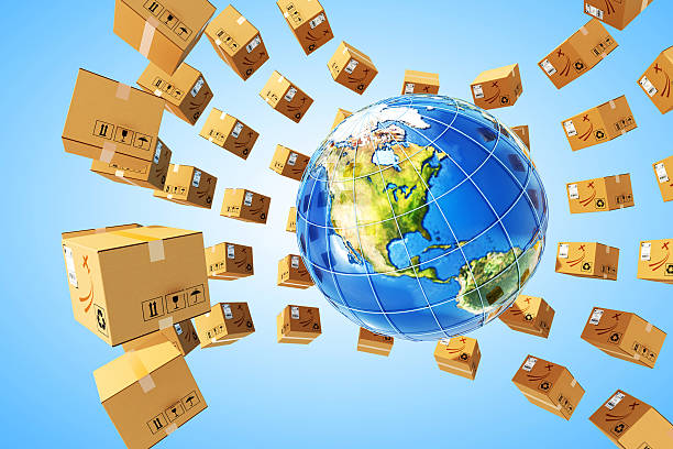 Worldwide purchases delivery and logistics concept stock photo