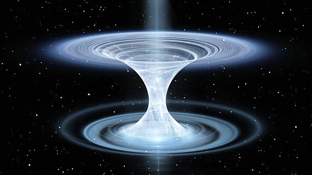 wormhole, funnel-shaped tunnel that can connect one universe with another - black hole 個照片及圖片檔