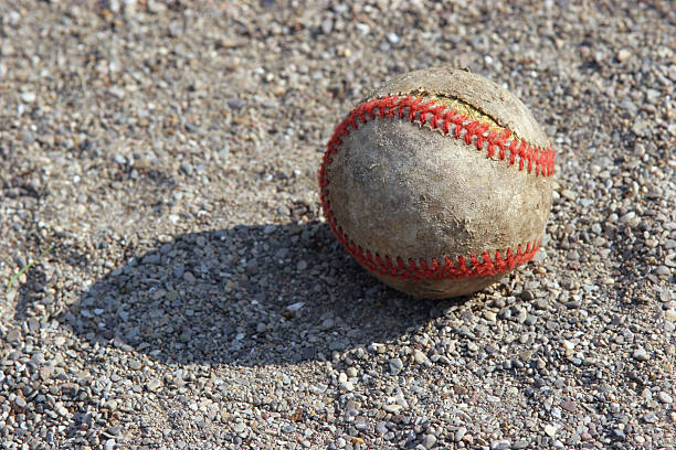 Worn baseball stock photo