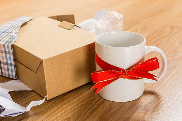 Worst gift, cup stock photo