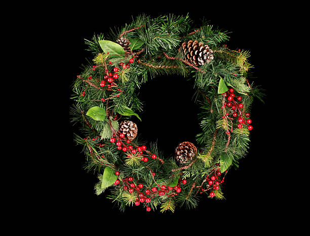 wreath on black stock photo