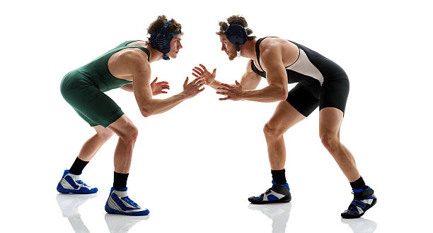 Wrestlers wrestling stock photo