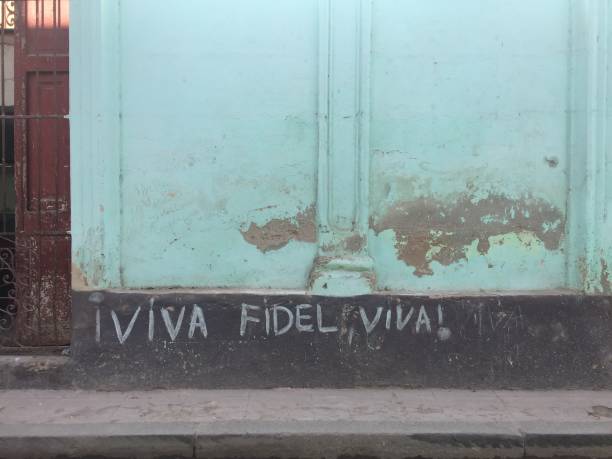 Writing in the streets in Havana, Cuba stock photo