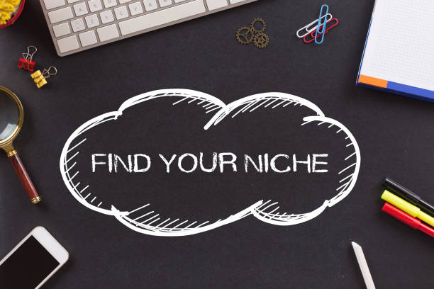 FIND YOUR NICHE written on Chalkboard FIND YOUR NICHE written on Chalkboard niche marketing stock pictures, royalty-free photos & images