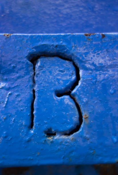 Written Wording in Distressed State Typography Found Letter B stock photo