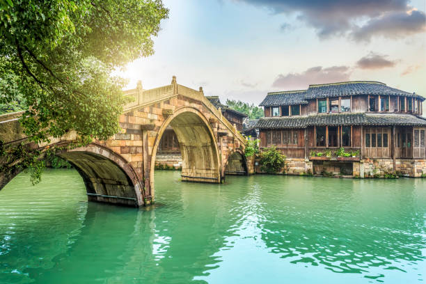 Wuzhen, an ancient rural dwelling in Zhejiang Province Wuzhen, an ancient rural dwelling in Zhejiang Province wuzhen stock pictures, royalty-free photos & images