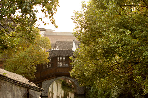 Wuzhen China Old Chinese architecture in the water village town of Wuzhen, China. wuzhen stock pictures, royalty-free photos & images