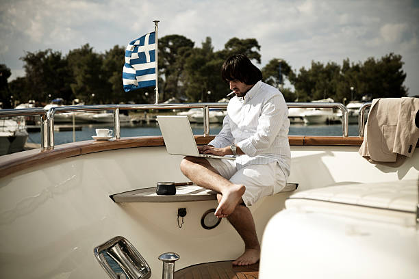 Yacht owner stock photo