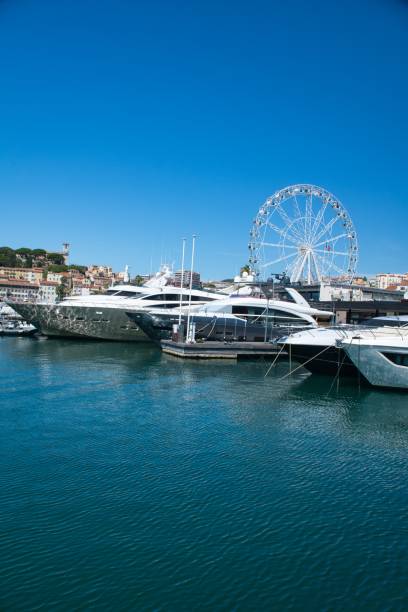 Yachts docked in Cannes,France stock photo