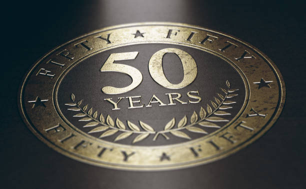 50 years celebration. Fiftieth anniversary. stock photo