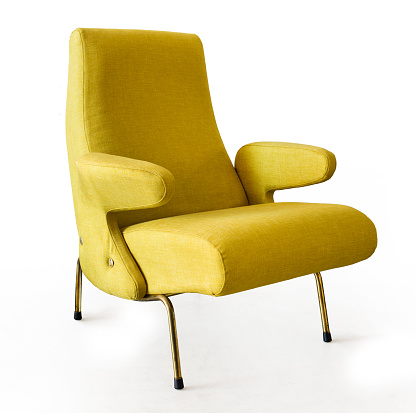 Yellow armchair Fifty style