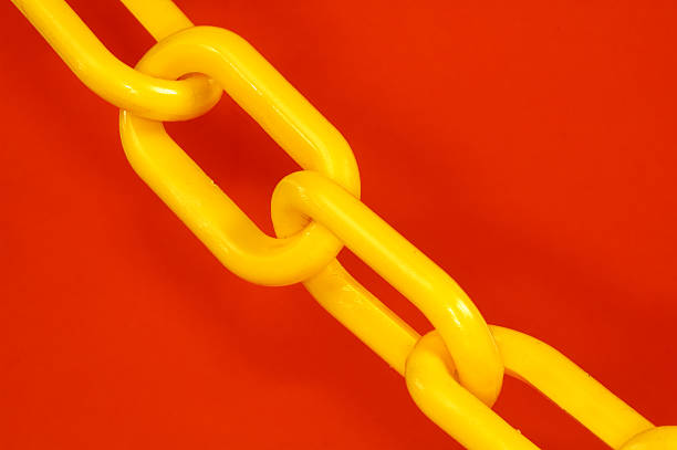 Yellow Chain on a Orange Background