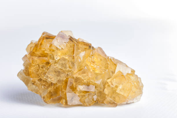 Yellow Fluorite. Yellow Fluorite. fluorite yellow stock pictures, royalty-free photos & images
