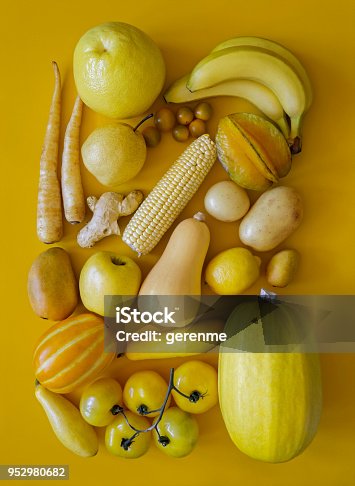 istock Yellow fruits and vegetables 952980682