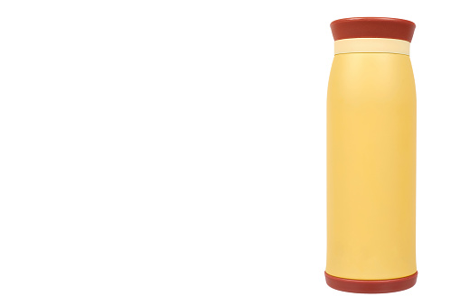 Download Yellow Metal Thermos For Hot Drinks Travel Concept Stock Photo Download Image Now Istock Yellowimages Mockups