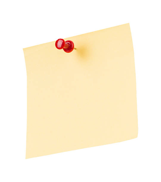 Yellow note paper stock photo