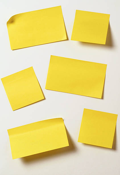 Yellow sticky notes stock photo