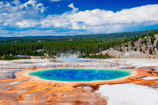 Yellowstone Grand Prismatic Spring. Wyoming. United States.