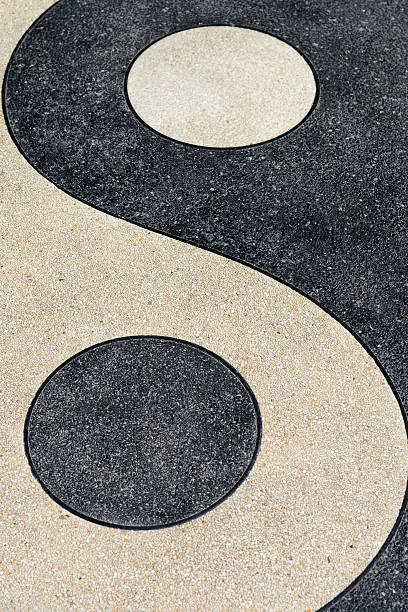 Yin and Yang Symbols Texture Backgrounds stock photo