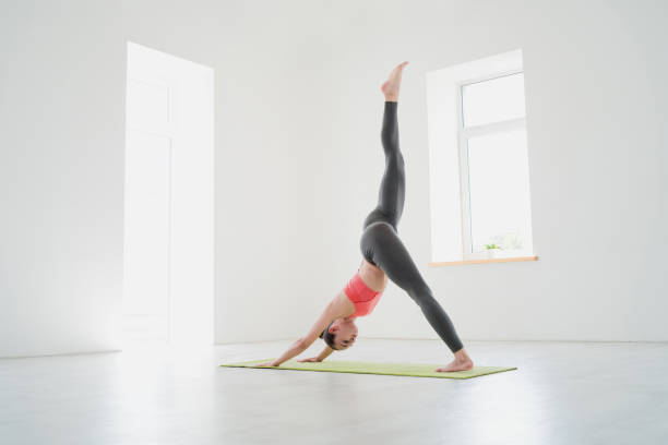 Yoga exercises stock photo