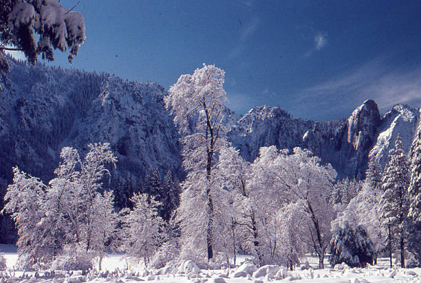 Yosemite Valley in Winter stock photo