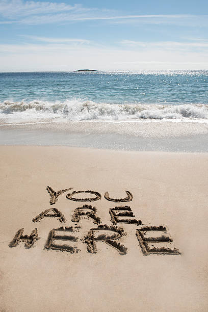 You are Here at the Beach stock photo