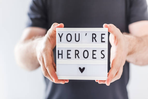 You are heroes concept stock photo
