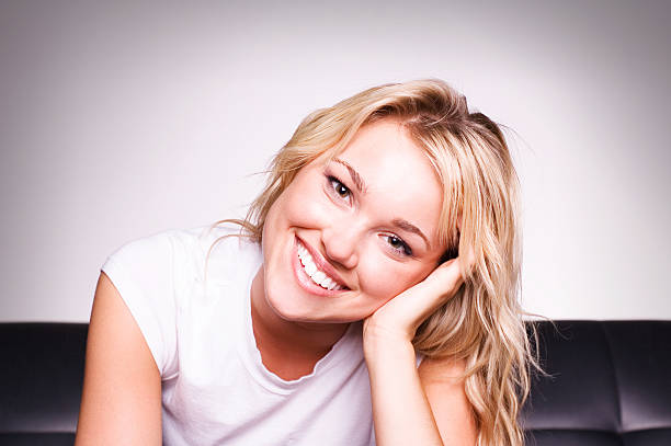 Young Adult Woman Young Adult Blonde Woman hf7 stock pictures, royalty-free photos & images