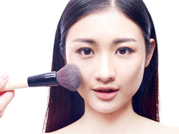 327 Apply Makeup Foundation With Brush On Beautiful Asian Model Face Stock  Photos, Pictures & Royalty-Free Images - iStock