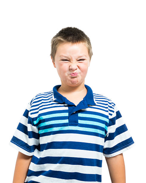 Young Blond Male With Olive Skin Making Funny Face stock photo