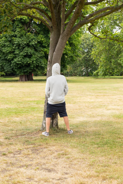 public Man peeing in