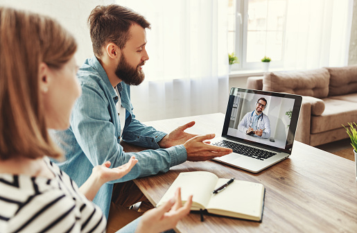Video chat with an online therapist